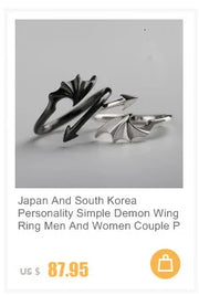 Gothic Dark Crossing Swords Ring Female Ins Style Creative Personality Chain Tassel Skeleton Ring Vintage Antique Silver Rings