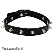 Choker Collar Necklace Woman Black Punk Sexy PU Leather Heart Lock Key Spike Chocker Gothic Cosplay Accessories Party Jewelry