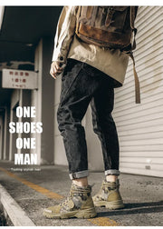 Camouflage Men's Boots Trendy Casual Workwear Shoes Medium Top Boots Retro Hiking Trekking Climbing Desert Boots Motocross Boots