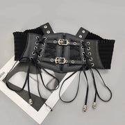 Ladies's Retro corset Belts Pin Buckle Elastic Lace & Gothic Style Cummerbunds tie rope Goth Punk For Women On Shirt Dress  Belt