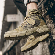 Camouflage Men's Boots Trendy Casual Workwear Shoes Medium Top Boots Retro Hiking Trekking Climbing Desert Boots Motocross Boots