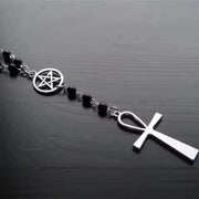 Gothic Cool Black Beads Star Pendant Necklace DIY Fashion Choker Y2K Necklace for Women Men Punk Charm Grunge Jewelry Accessory