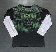 2000s Gothic T shirt Suffering Skeleton Print Top Y2K Angel Hip Hop Harajuku Street Plus Size Loose T shirt Fashion Clothing