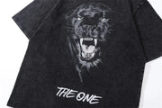Gothic T Shirt Men Women Leopard Anime Print Oversized Summer Short Sleeve T Shirt Harajuku Fashion Streetwear Hip Hop T Shirt