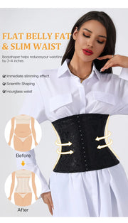 Women's Gothic Corset Waist Trainer Shaping Top with 3 Hooks and Bust Support Slimming Bodysuit for Layering or Outerwear Sty