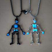 Gothic Luminous Skull Hollow Necklace for Women Fashion Halloween Skeleton Couple Pendant Necklace Party Jewellery Accessories