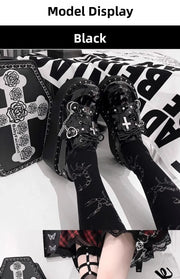 Gothic Punk Thi Heel oes Women's Spring 2025 New Sle Sweet Cool Spicy Platform Slip-On Faionable Casual Loers