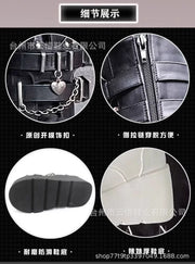 Gothic Style Women's Boots Trendy Women's Motorcycle Boots Platform Vampire Cosplay Women Mid-calf Boots 2025 New Women's Shoes