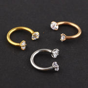 1PC Stainless Steel Crystal Hoop Ring Piercing Nose Ear belly Rings Women Men Cartilage Helix Earrings Daith Piercing Jewelry
