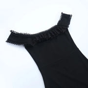 AltGoth Coquette Sexy Elegant Dress Women Gothic Dark Aesthetic Fairycore Grunge Off-the-shoulder Lace Patchwork Party Dresses