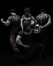 Gothic Metal Print Compression T-shirt Men Women Punk Streetwear Short Sleeve Fitness Top Slim Fit Gym Tee Y2k Aesthetic Unisex