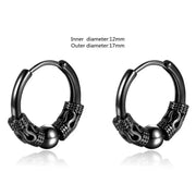Gothic Full Skull Hoop Earrings Ghost Head Hypoallergenic Earrings Men\'s Cool Punk Rock Trend Jewelry