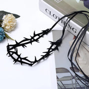 Gothic Black Lace Velvet Thorn Necklace for Women Fashion Punk Choker Necklace Halloween Party Chokers Necklaces Jewelry Gifts