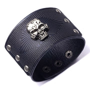 Gothic Skull Cowhide Men Wide Bracelets Women Jewelry Punk Rock Cool Stuff Fashion Accessories Halloween Gift Wholesale
