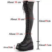 Long boots 2025 new European and American metal buckle strap thick soled high boots women's plus size women's boots