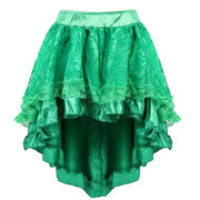 Steampunk Women Lace Floral Skirt Asymmetrica Renaissance Victorian Pirate Medieval Sexy Gothic Corset Skirts Matching