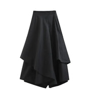 Gothic Irregular Skirts Women Y2K High Waist Cargo Midi Skirt Harajuku Vintage Punk Japanese Black Pleated Casual A Line Skirt