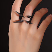 Gothic Punk Claw Cosplay Ring Unisex Alloy Opening Adjustable Rings Hip-pop Jewelry Halloween Party Accessories Prop Gift