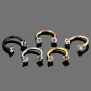 1PC Stainless Steel Crystal Hoop Ring Piercing Nose Ear belly Rings Women Men Cartilage Helix Earrings Daith Piercing Jewelry