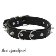 Choker Collar Necklace Woman Black Punk Sexy PU Leather Heart Lock Key Spike Chocker Gothic Cosplay Accessories Party Jewelry
