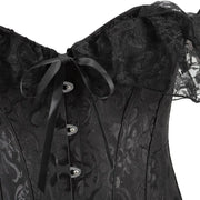 Gothic Women Off Shoulder Corset with Lace Sleeves Elegant Victorian Showgirl Party Costume Sexy Plus Size Corsets