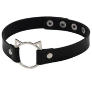 Pink Gothic Chain Necklace Leather Choker Party Punk Chokers Collar Goth Necklaces Women Black PU Kawaii Witch Rave Jewelry