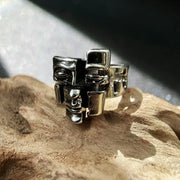 Gothic Dark Red Y2K Cross Star Stone Rings for Women Goth Moon Star Blue Butterfly Crystal Ring Egirl Colorful Opal Ring Jewelry