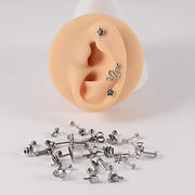 1PC Punk Gothic Labret Surgical Steel Ear Lip Studs Tragus Helix Cartilage Lobe Earrings Women Man Body Piercing Jewelry