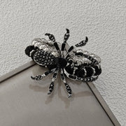 Gothic Dark Spider Necklace Bracelet Ring for Women Exaggerated Black Crystal Spider Halloween Accessories Jewelry Party Gifts