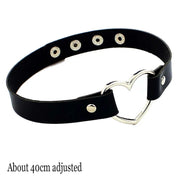Choker Collar Necklace Woman Black Punk Sexy PU Leather Heart Lock Key Spike Chocker Gothic Cosplay Accessories Party Jewelry