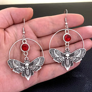 Goth Aesthetic Punk Style Moth Pendant Women's Personality Earrings Skull Gothic Drop Earrings Female Party Jewelry Gifts