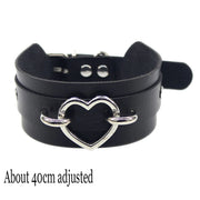 Pink Gothic Chain Necklace Leather Choker Party Punk Chokers Collar Goth Necklaces Women Black PU Kawaii Witch Rave Jewelry