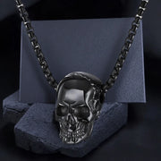 Gothic Skull Necklace for Men Women Stainless Steel Pendant Chain Halloween Jewelry Gift Gold Silver Black Plated