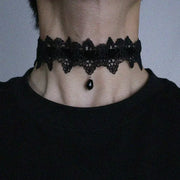 Gothic Collar Necklace Elegant Black Lace Bowkot Choker Necklace Y2K Choker Short Chain Necklace Fashion Jewelry