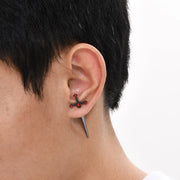 Gothic Kinitial Sword Earrings Vintage Cool Punk Crystal Ear Jacket Goth Dagger Earrings Jewelry Gift For Men Rock Anniversary