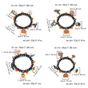 Gothic Pumpkin Pendant Bracelets Zinc Alloy Crystal Halloween Hand Chain Resin Elastic Crystal Beaded Bracelet Accessories