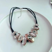 Punk Rhinestone Gothic Necklace Charm Beads Exaggerate Necklace Collarbone Chain Accessories Clavicle Chain Choker Gifts