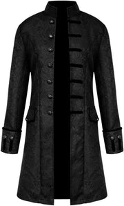 Mens Gothic Steampunk Frock Coat Vintage Medieval Victorian Costume Tailcoat