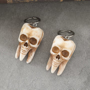 Gothic Halloween Tooth Skull Earrings for Women Men Punk Street Barbell Skeleton People Earrings Spooky Party Jewelry Gift
