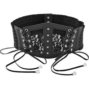 Women Corset Waist Belt Lace-up Cinch Belt Tied Corset Elastic Wide Waist Dress Belt Gothic Costume