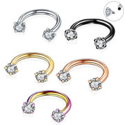 1PC Stainless Steel Crystal Hoop Ring Piercing Nose Ear belly Rings Women Men Cartilage Helix Earrings Daith Piercing Jewelry
