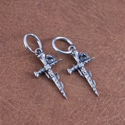 Gothic Fashion Rose Drop Earrings for Women Vintage Hip Hop Style Stainless Steel Earring Male Ear Jewelry Accessories Wholesale