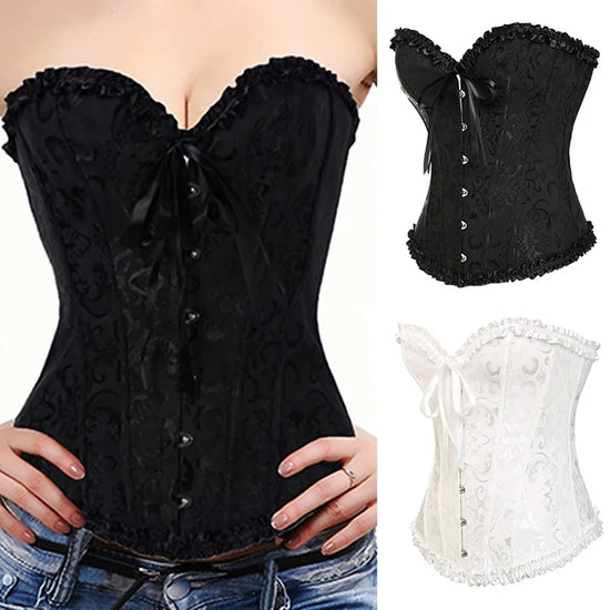 Gothic Women's Waist-Cinching Shapewear with Corset-Style Lacing - Party Clubwear for Slimming Silhouette Plus Size Corset
