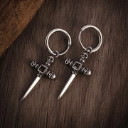 Gothic Full Skull Hoop Earrings Ghost Head Hypoallergenic Earrings Men\'s Cool Punk Rock Trend Jewelry