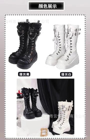 Gothic Style Women's Boots Trendy Women's Motorcycle Boots Platform Vampire Cosplay Women Mid-calf Boots 2025 New Women's Shoes