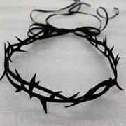 Gothic Black Lace Velvet Thorn Necklace for Women Fashion Punk Choker Necklace Halloween Party Chokers Necklaces Jewelry Gifts