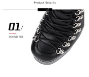 Gothic Style Black Platform Boots Bat Wings Sexy Clube Night Modern Boots Women Mid Calf Ankel Buckle Strap Plus Size 46