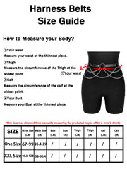 Women's Gothic Punk Belt PU Leather Multi Chain & O Rings Harness Style Corset Belt Gothic Halloween Costume Accessory Festival
