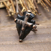 Gothic Natural Crystal Rings Boho Hypoallergenic Adjustable Rings Unique Design Alloy Raw Stone Rings Alternative Fashion