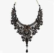 Gothic Black Lace Choker Necklace For Women Vintage Tassel Clavicle Chain Halloween Collar Choker Steampunk Party Jewelry Gift